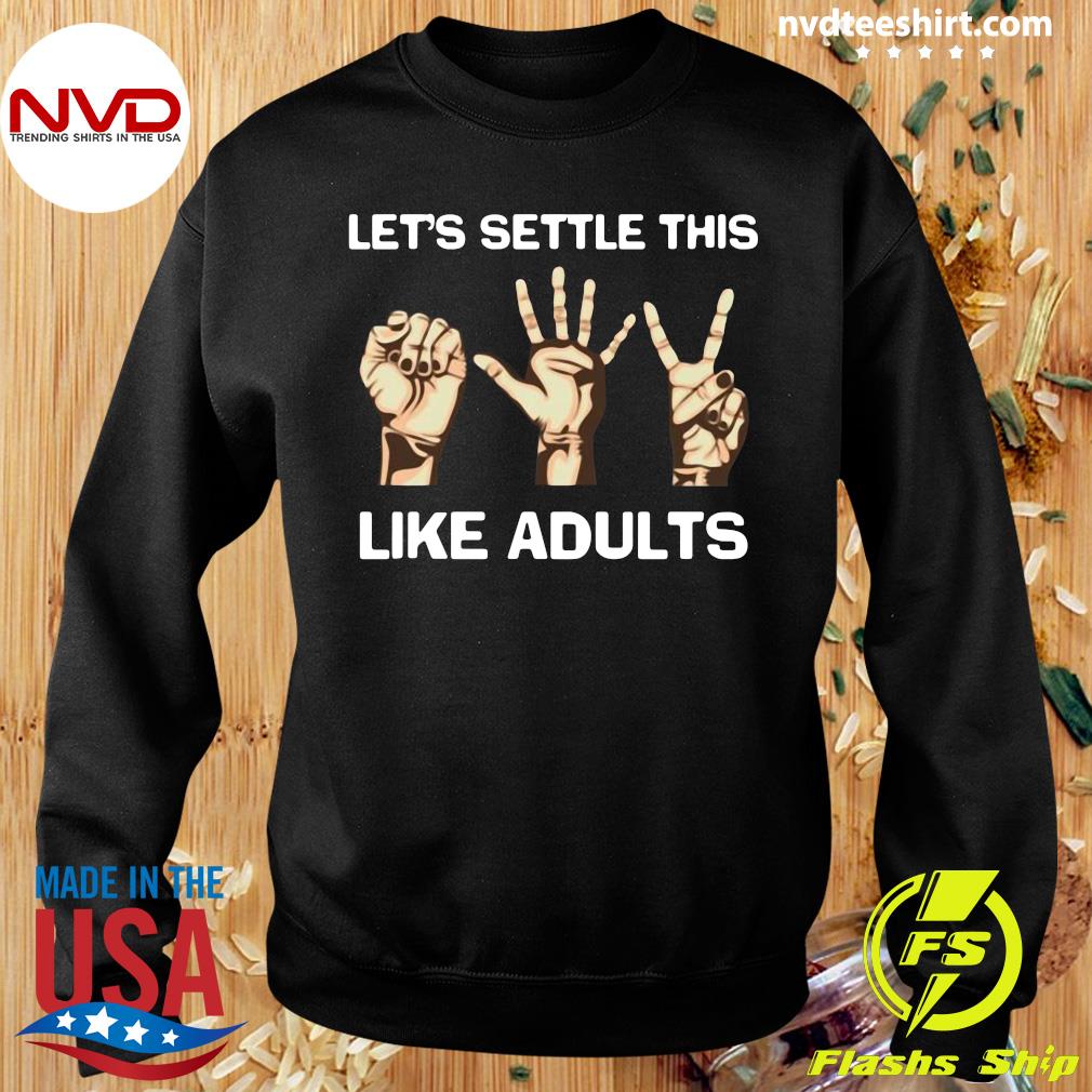 Let's Settle This Like Adults Rock Paper Scissor Black Adult T