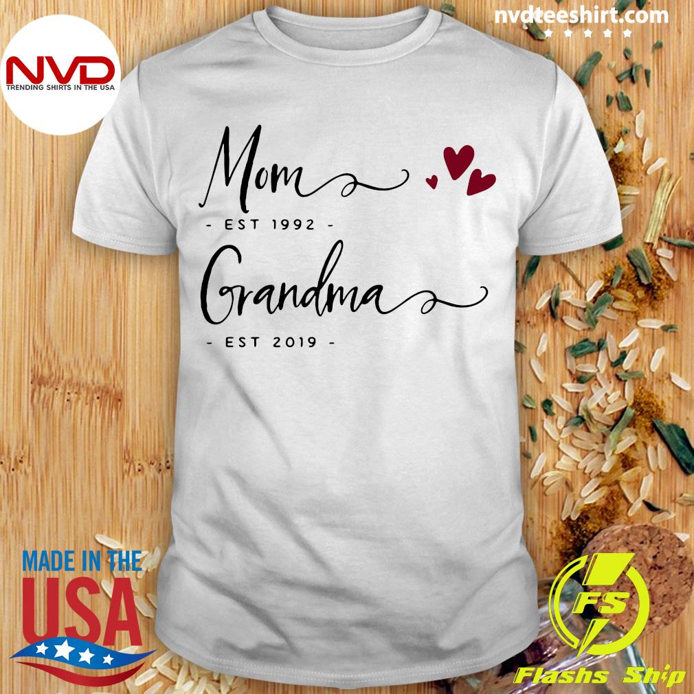 Official Mom Est Grandma Est 1992 Grandma EST 2019 T-shirt - NVDTeeshirt