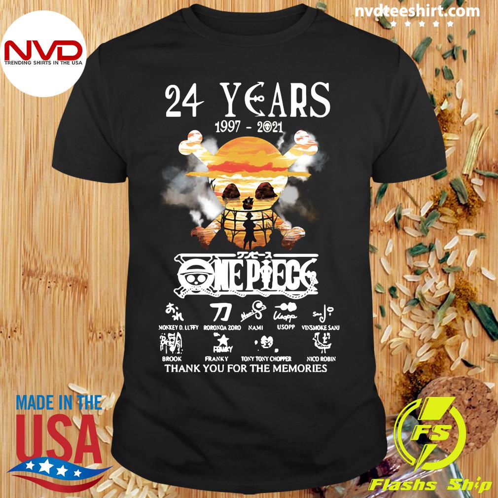 Official One Piece 24 Years 1997 21 Signatures Thank You For The Memories T Shirt Nvdteeshirt