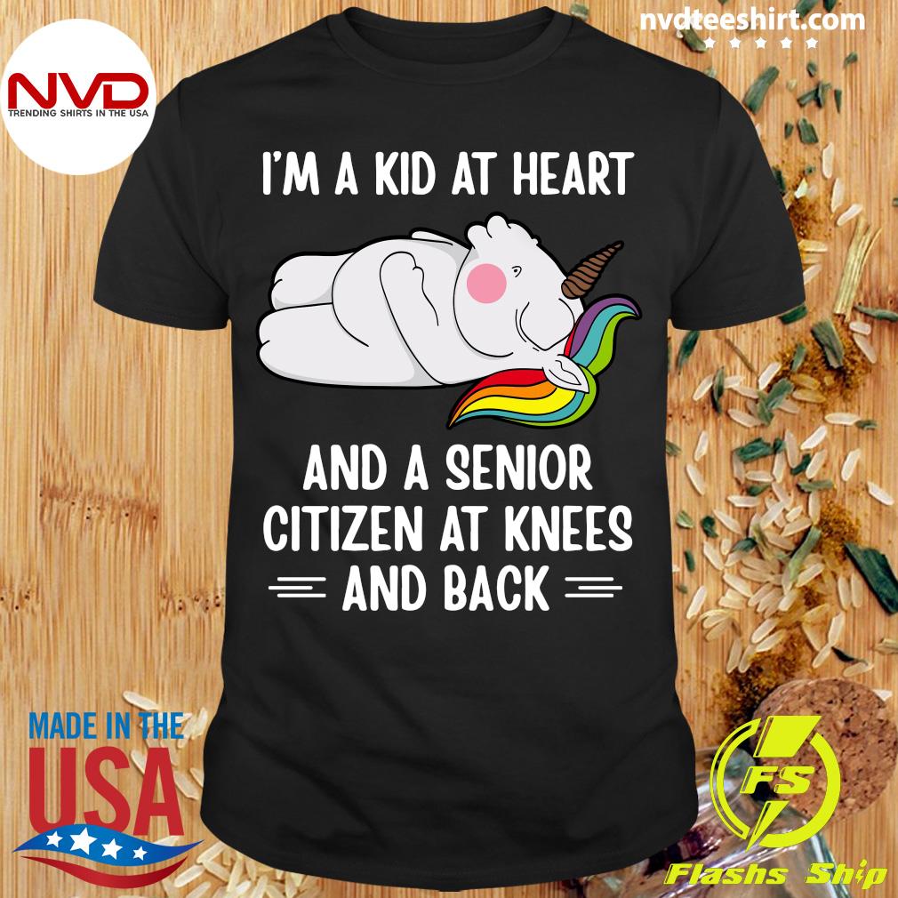 Funny Unicorn I'm A Kid At Heart And A Senior Citizen At Knees And Back  T-shirt - NVDTeeshirt