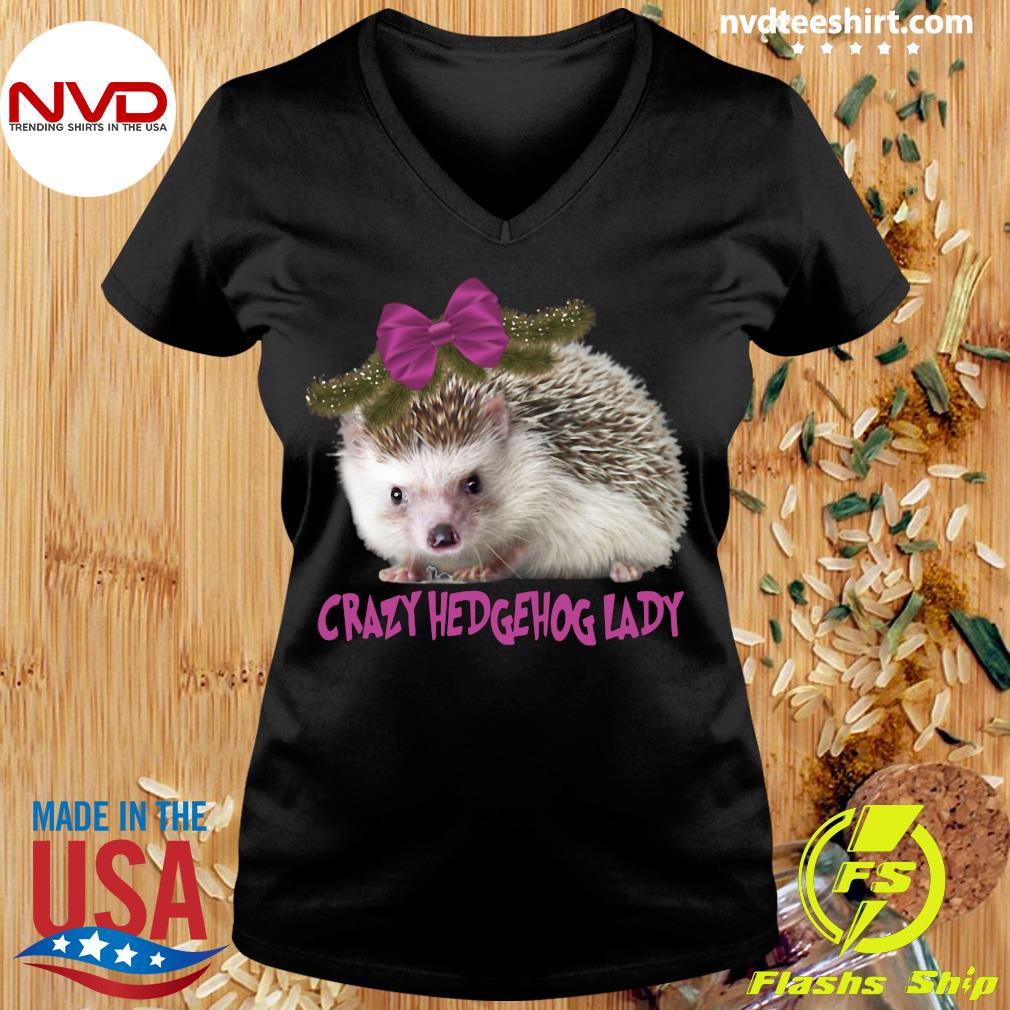 Crazy hedgehog lady t-shirt fitted short sleeve womens 