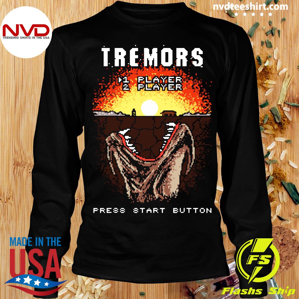 tense Destructive new Zealand Official Tremors Video Game Start Menu Pixel Art T-shirt - NVDTeeshirt