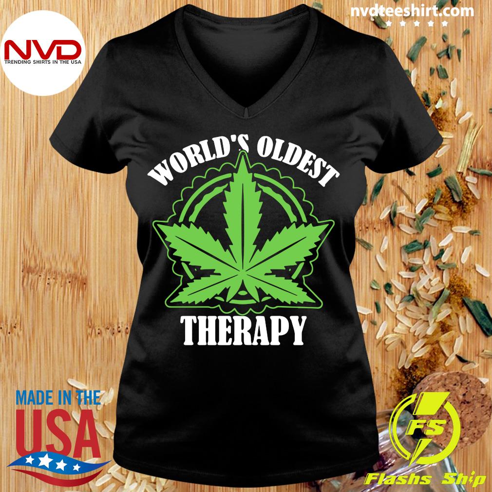 Official World's Oldest Therapy Weed Stoner Marijuana T-shirt - NVDTeeshirt