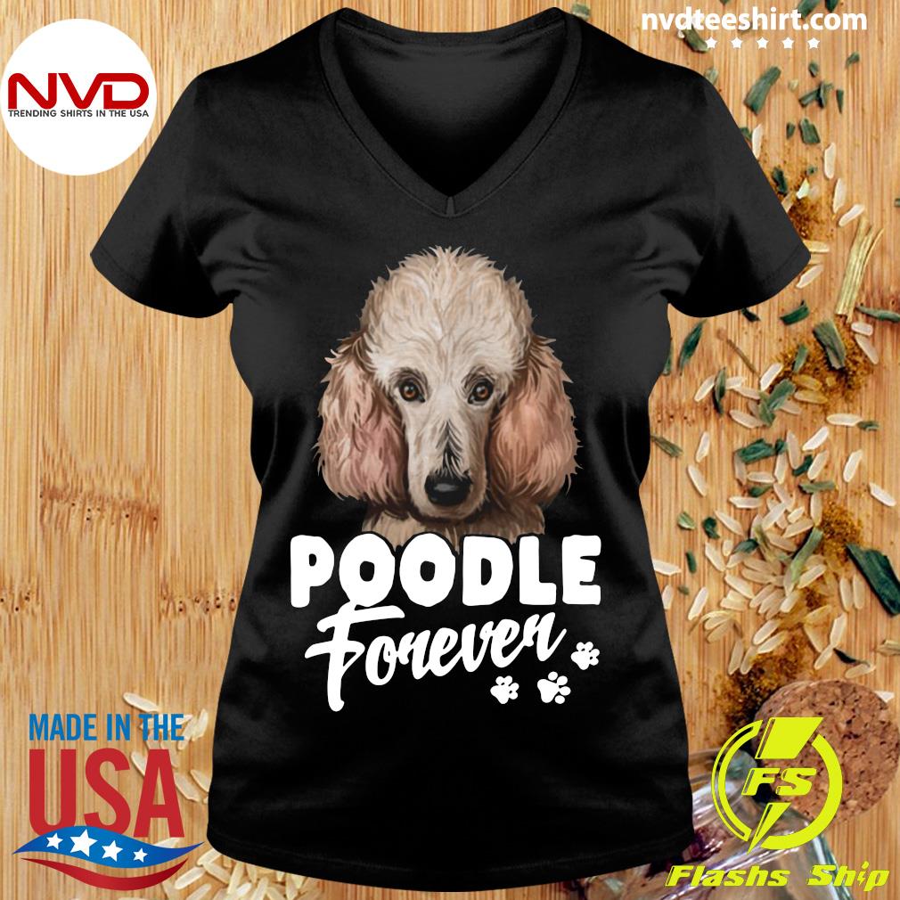 Teddy The Dog Yankee Poodle - Ladies T-Shirt V-Neck XX-Large / Navy