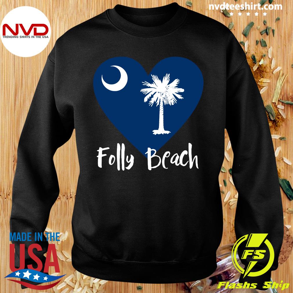 pegefinger Canada det er smukt Official I Love Folly Beach South Carolina City Sc Flag Heart T-shirt -  NVDTeeshirt