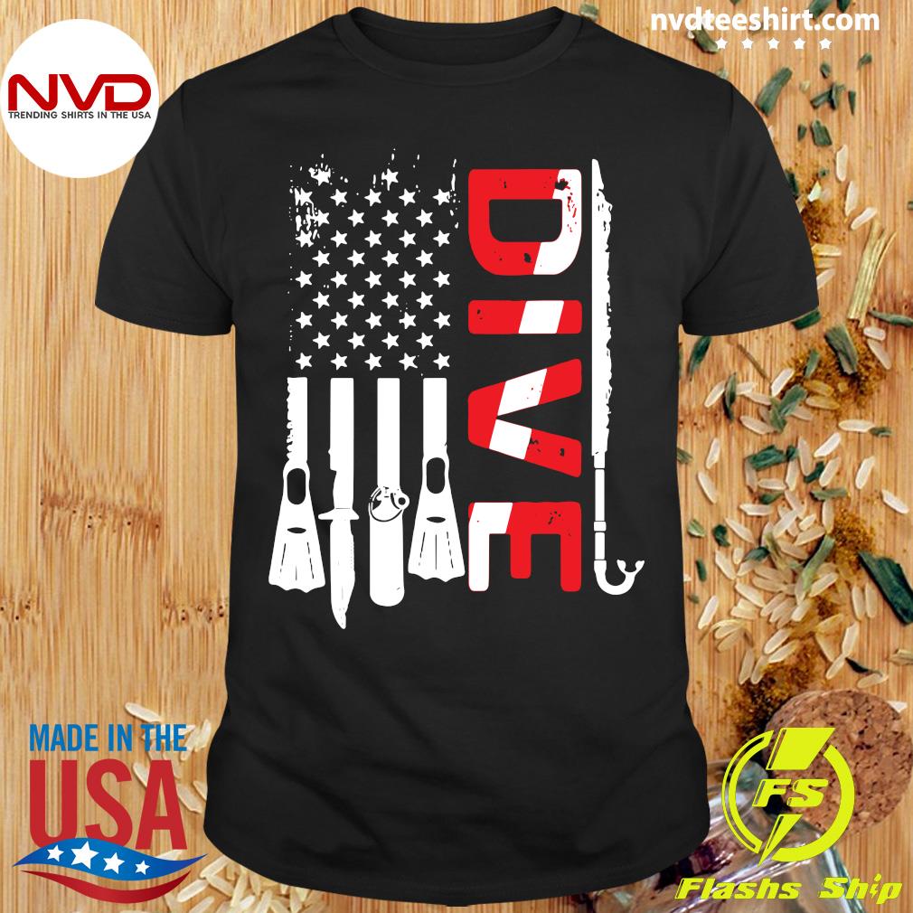 Diplomat Økonomisk tønde Official Scuba Diving Gear American Scuba Diver Down Flag Vintage T-shirt -  NVDTeeshirt