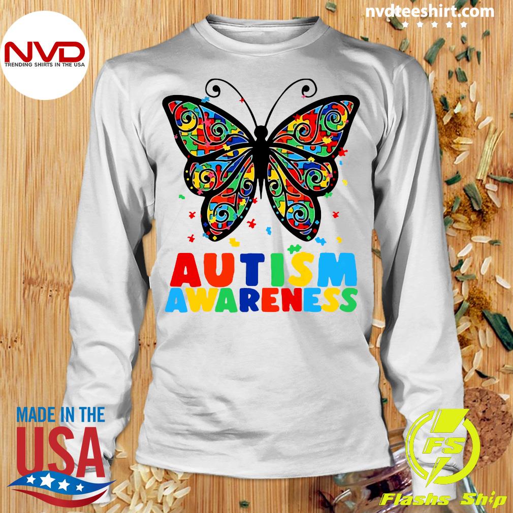 TOOLOUD Autism Awareness Puzzle Piece Butterfly 2 Hoodie Sweatshirt