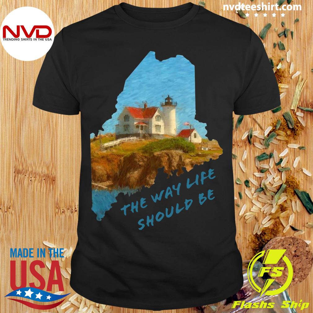 Nubble Lighthouse Maine ME Men's Novelty T-Shirt 