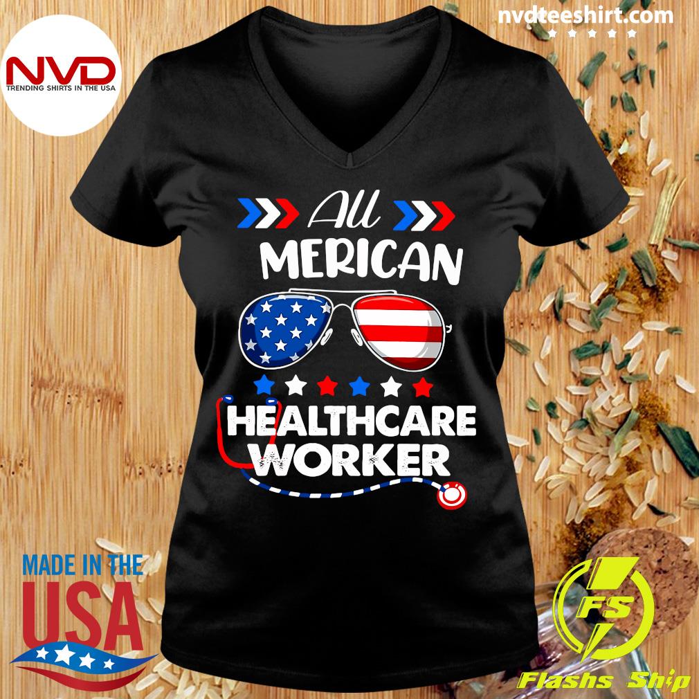Healthcare Workers 4th Of July Veteran Honors Patriotic Gift American Flag Mask Wearing VA Healthcare Warrior Shirt Nurse Appreciation