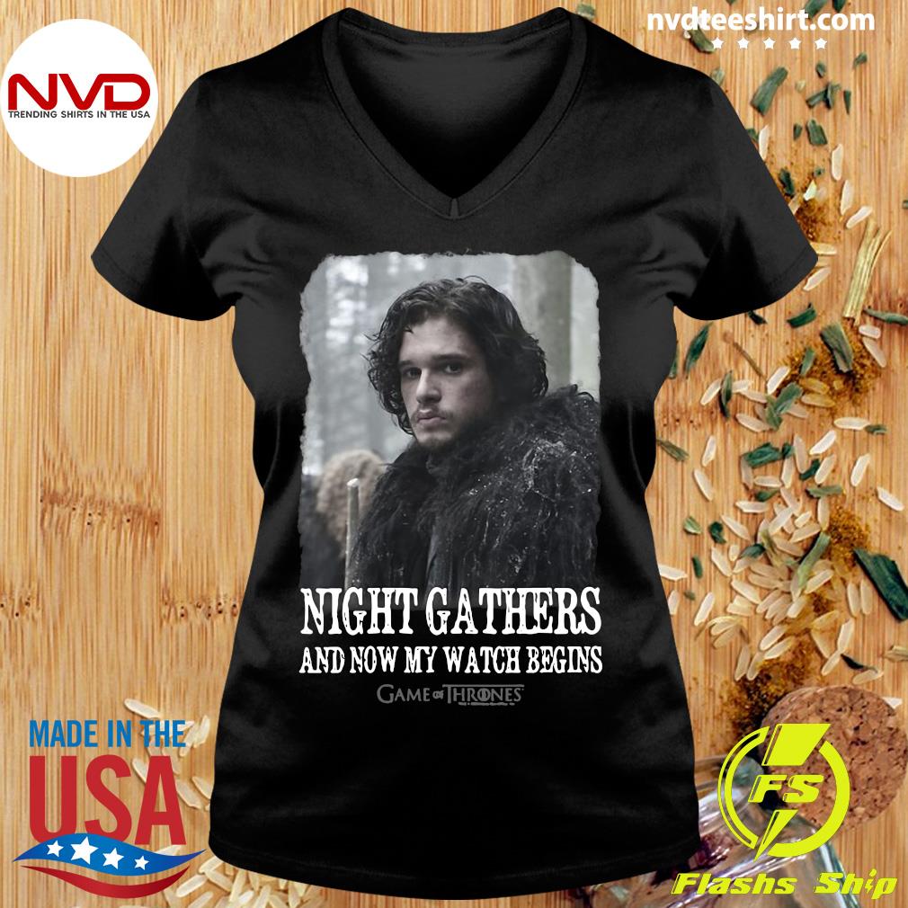 Official Game Of Thrones Jon Snow Night Gathers And Now Watch Begins T-shirt - NVDTeeshirt