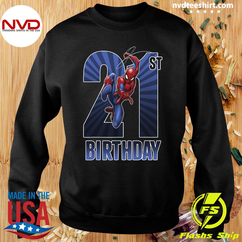 Boy's Marvel Spider-Man Swinging 5th Birthday Graphic Tee Royal Blue Small