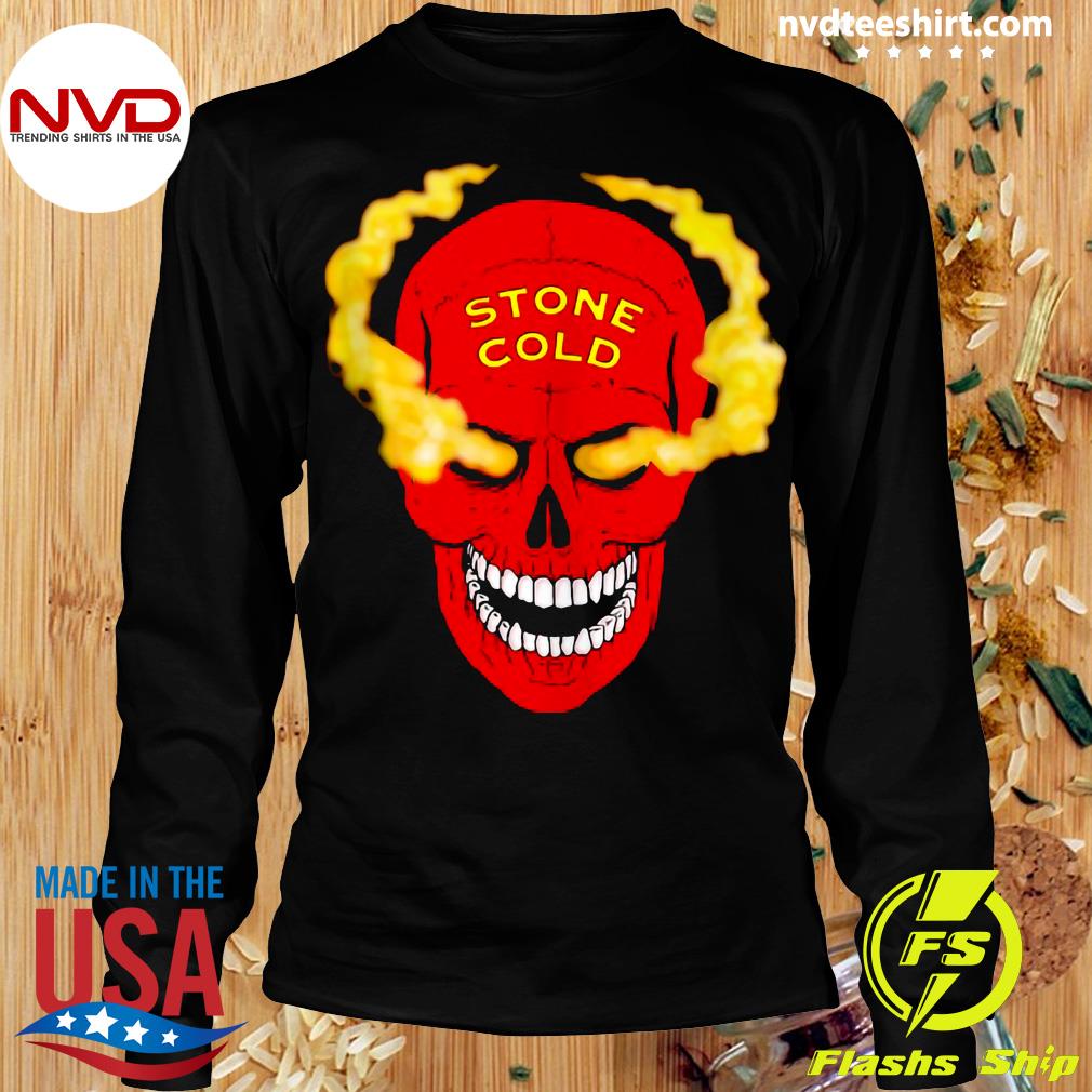 Wwe Stone Cold Steve Austin Red Skull Graphic T-shirt - Kingteeshop