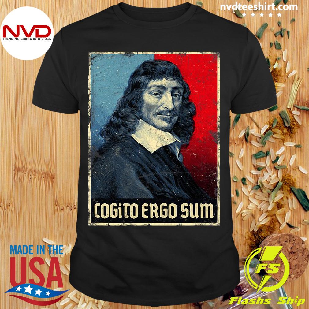 Cogito Ergo Sum Rene Descartes Principles Philosophy Vintage Shirt Nvdteeshirt