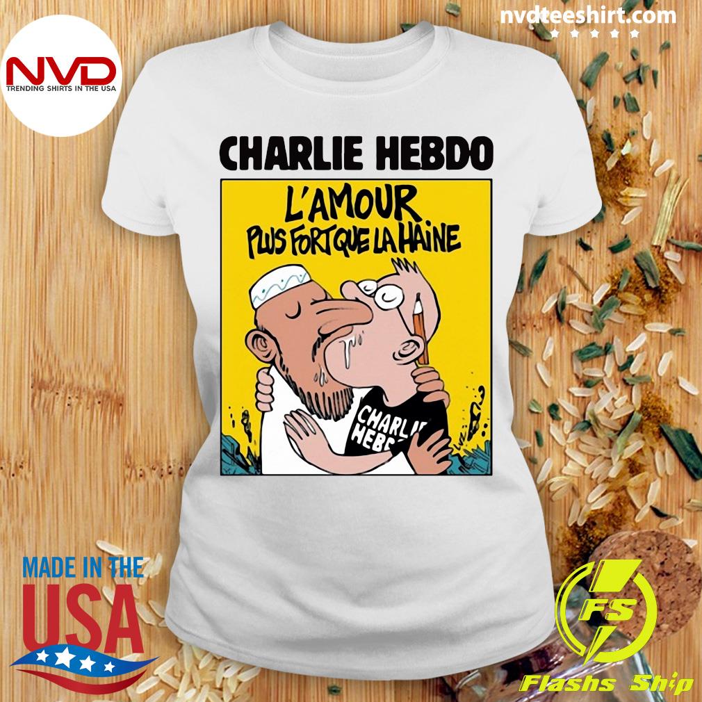 Tackle Navy Intrusion Official Charlie Hebdo L'amour Plus Fort Que La Haine T-shirt - NVDTeeshirt