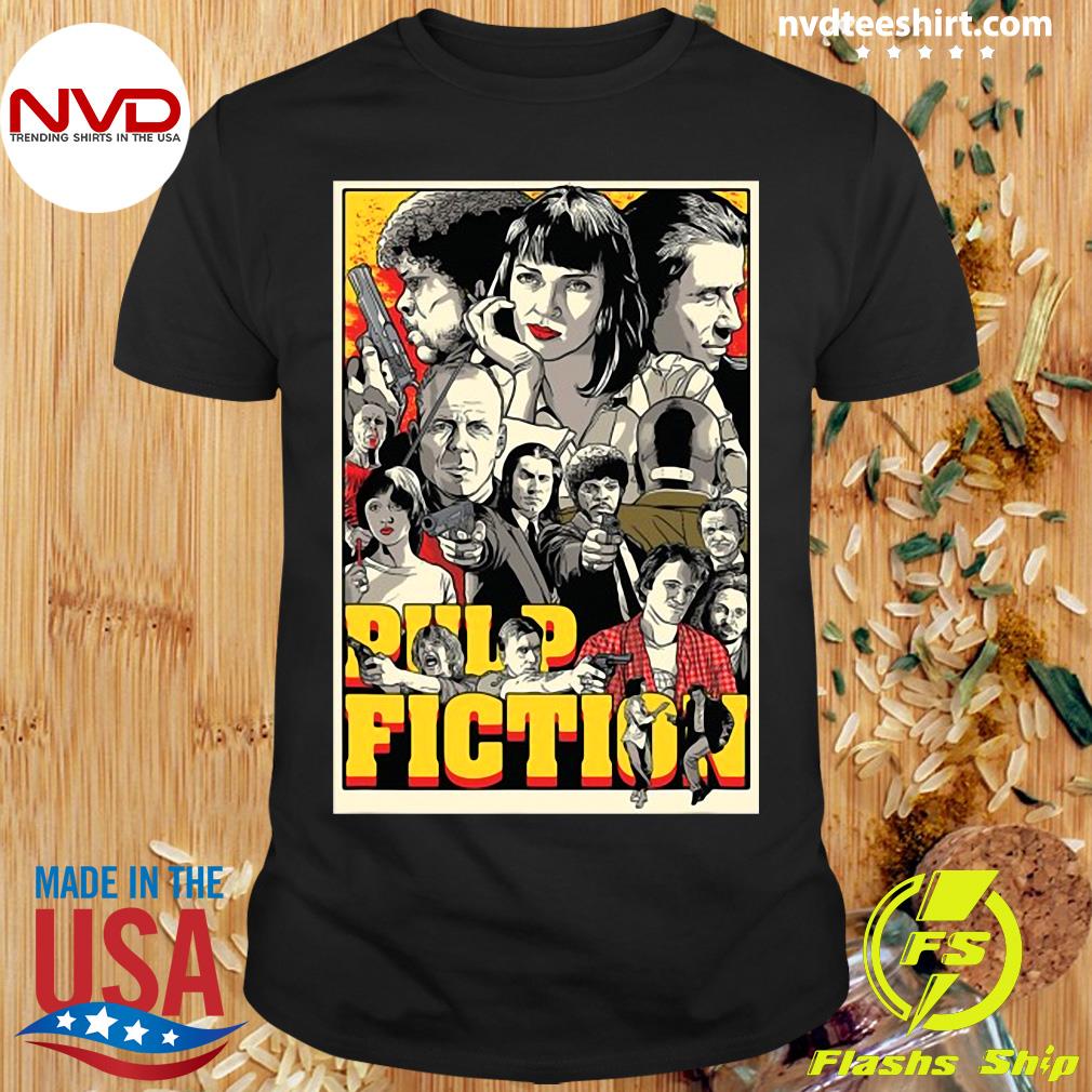 Official Pulp Fiction Poster Characters T-shirt - NVDTeeshirt