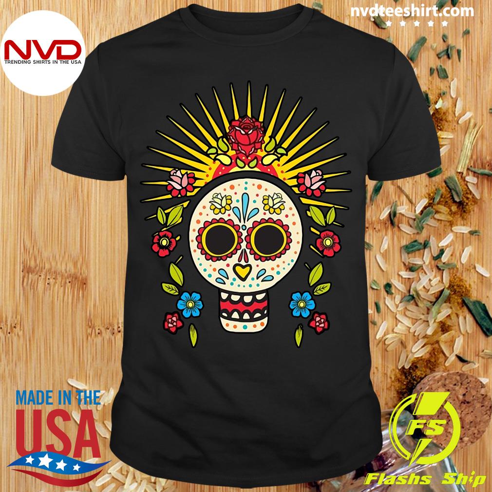 Skull Latin Girl Fucked - Official Day Of The Dead Dia De Los Muertos Flower Skull T-shirt -  NVDTeeshirt