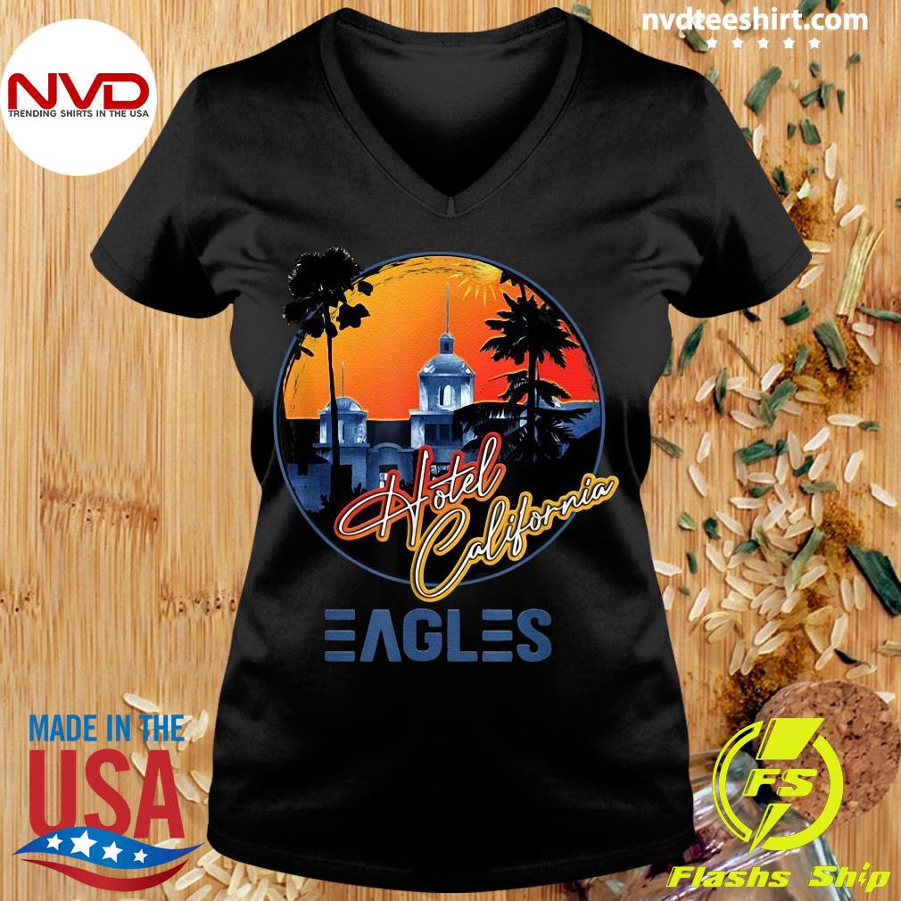 Official EAGLES Hotels Art California Band Music Legend Vintage T-shirt -  NVDTeeshirt