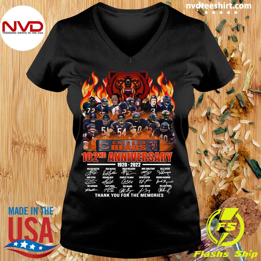 The Chicago Bears 100th anniversary 1920 2020 signature thank you for the  memories shirt