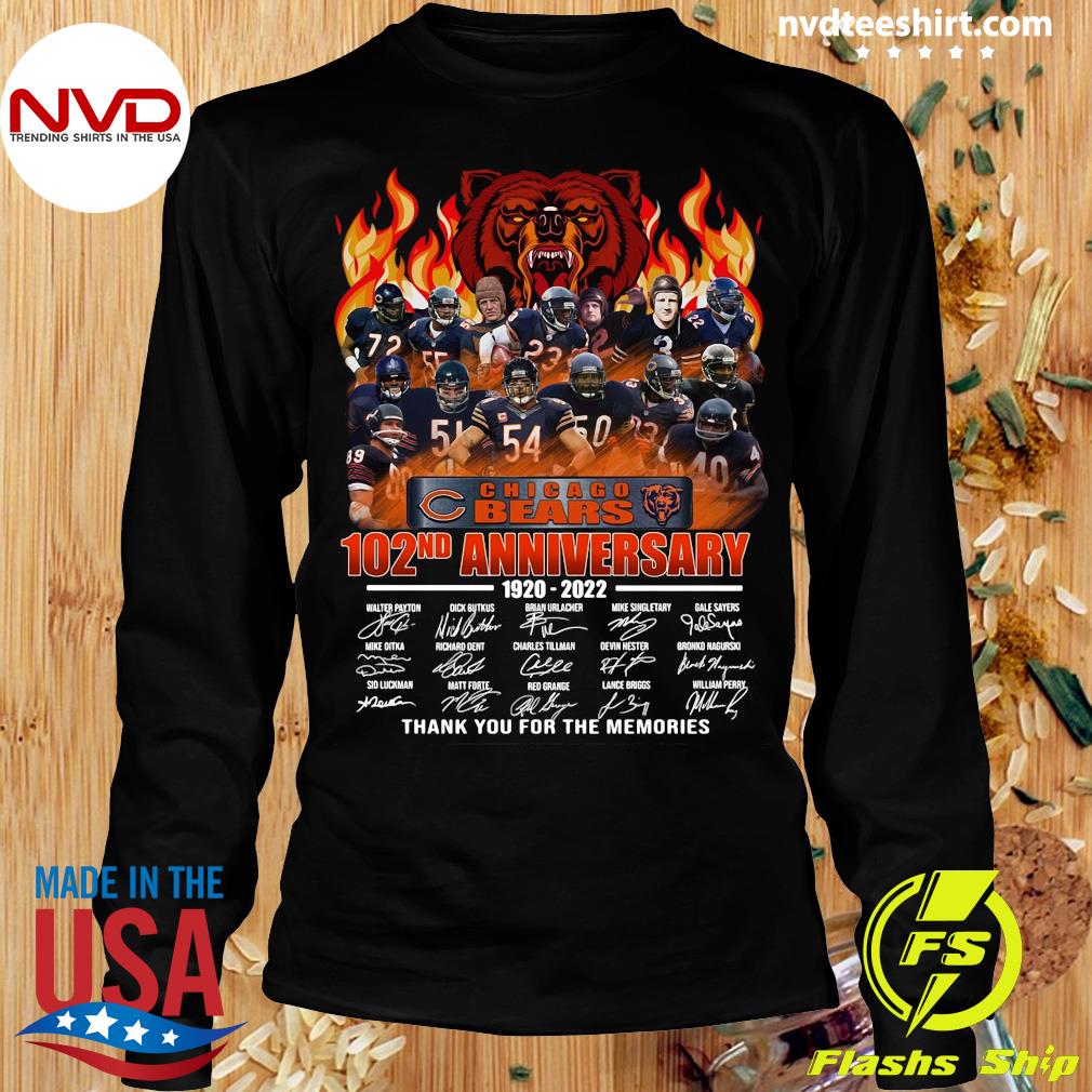 The Chicago Bears 103rd anniversary 1920 2023 thank you for the memories  signatures Chicago Bears shirt, hoodie, sweater, long sleeve and tank top