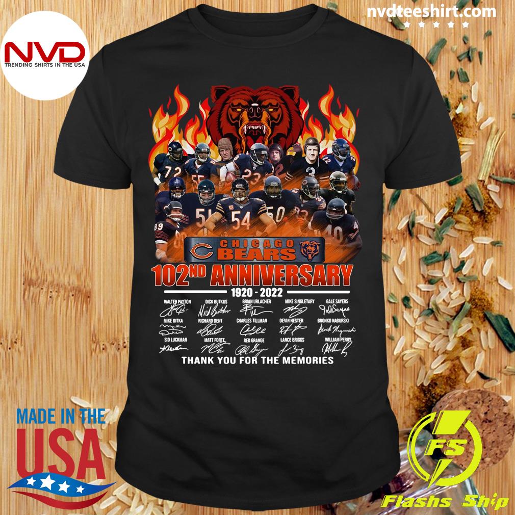 The Chicago Bears 103rd anniversary 1920 2023 thank you for the memories  signatures Chicago Bears shirt, hoodie, sweater, long sleeve and tank top