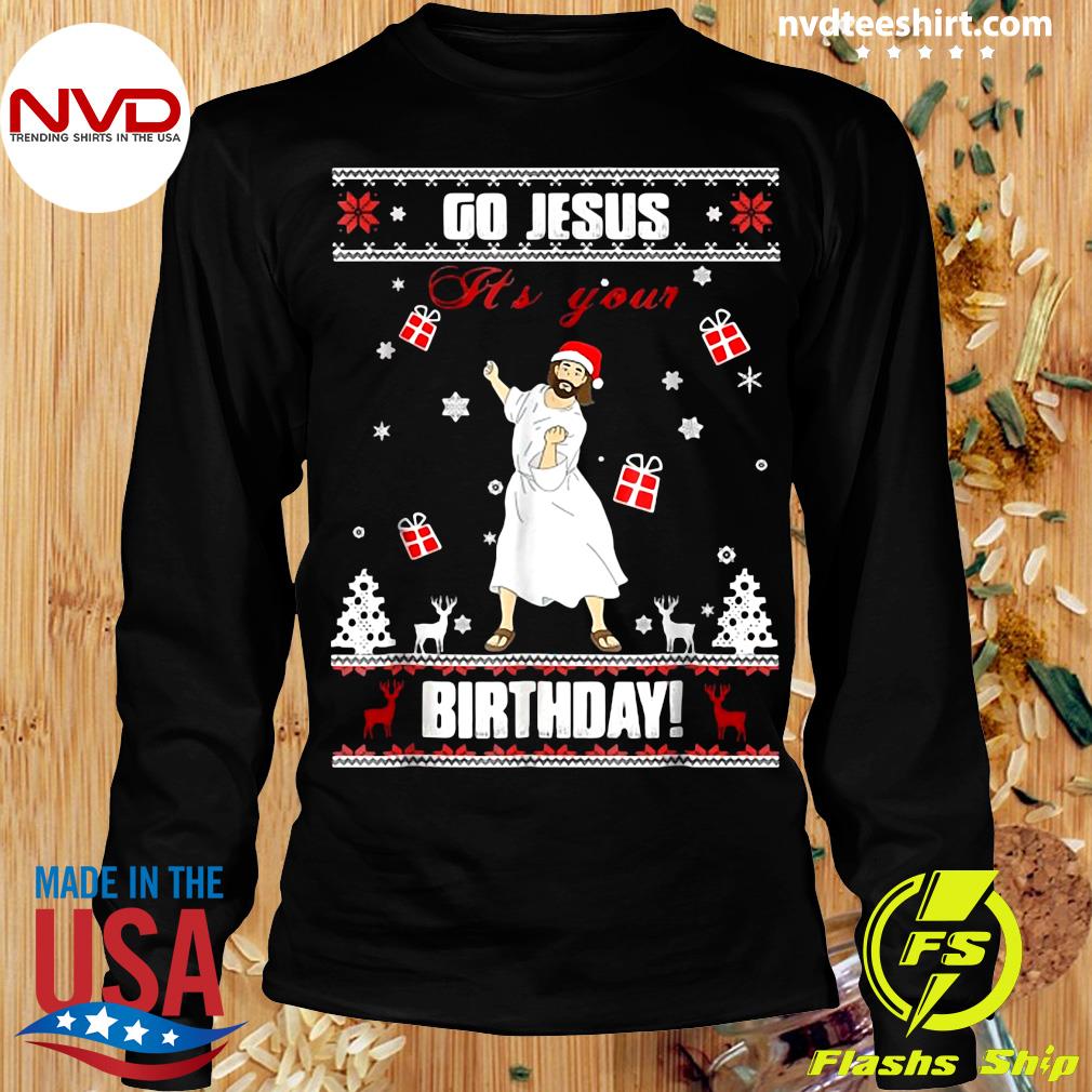 Ugly christmas sweater outlet jesus it's my birthday