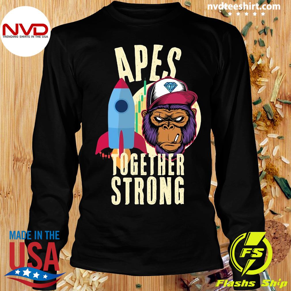 Apes Together Strong Embroidery T-shirt Stock Trading Meme trader gift tee 