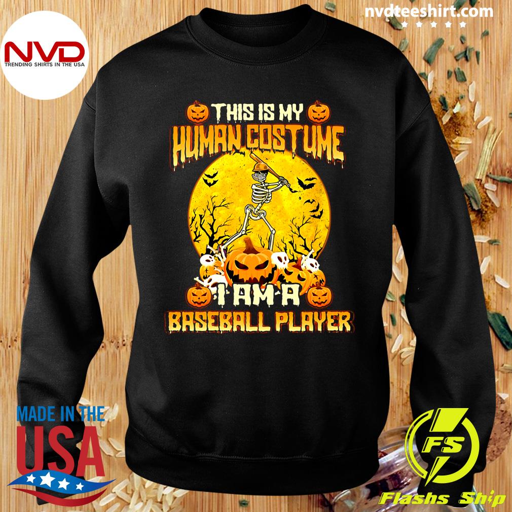 Voila Print Baseball Skeleton Halloween T-Shirt Unisex Shirt / 2XL