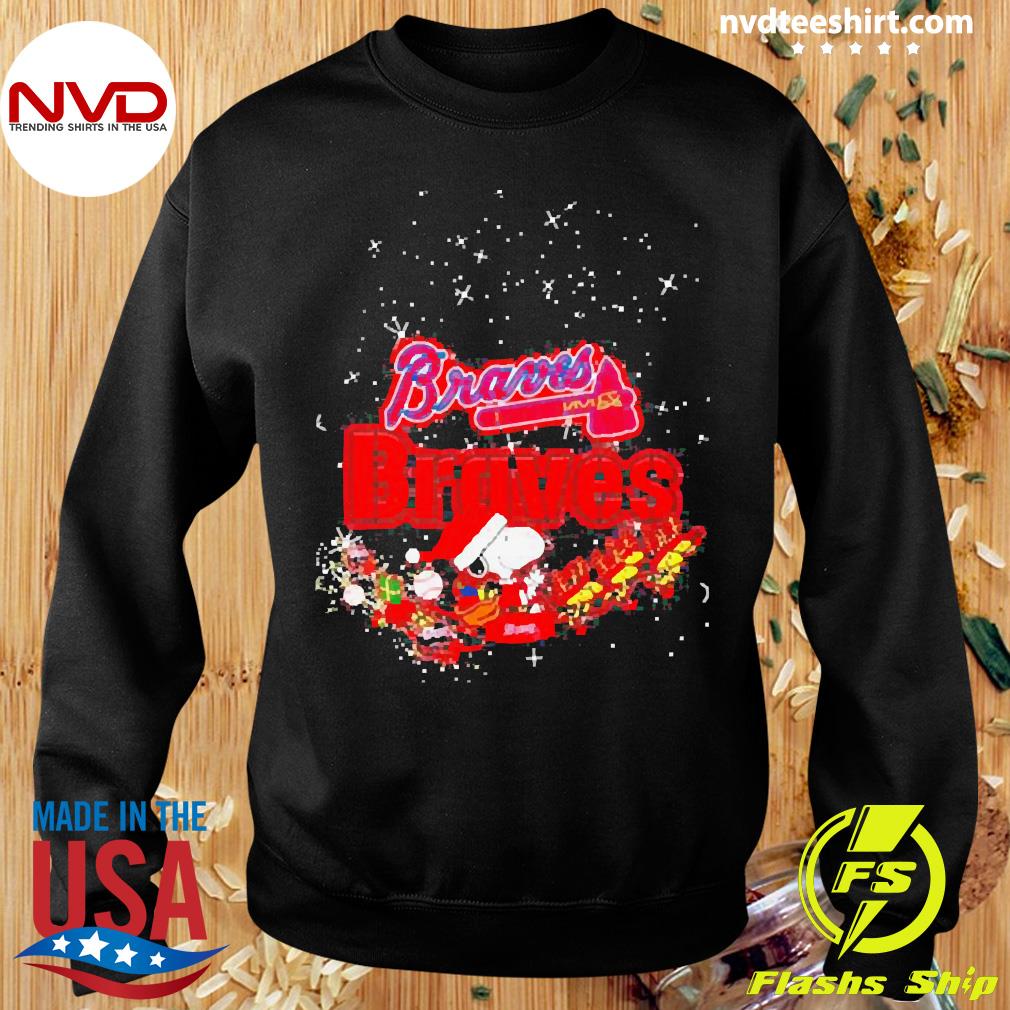Atlanta Braves Snoopy Peanuts Christmas Shirt - ReviewsTees