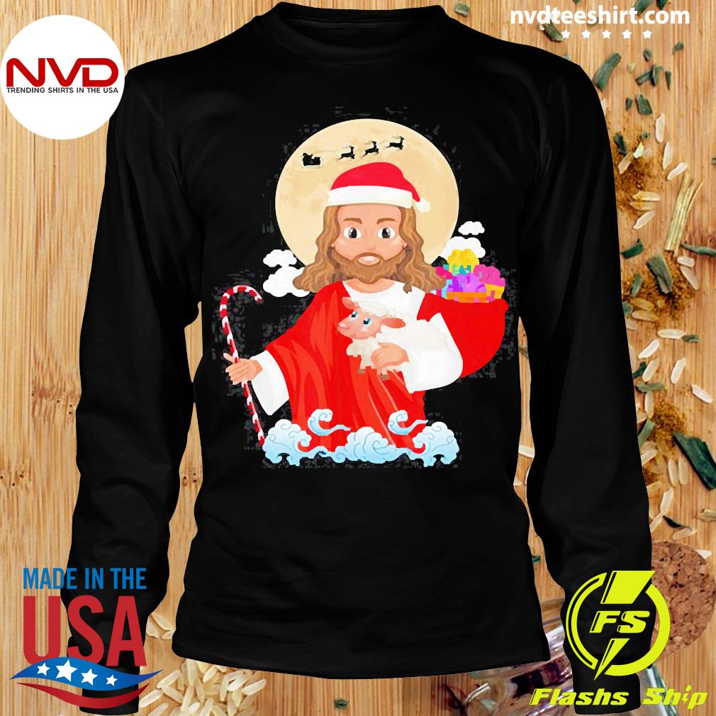 Jesus and hotsell santa christmas sweater