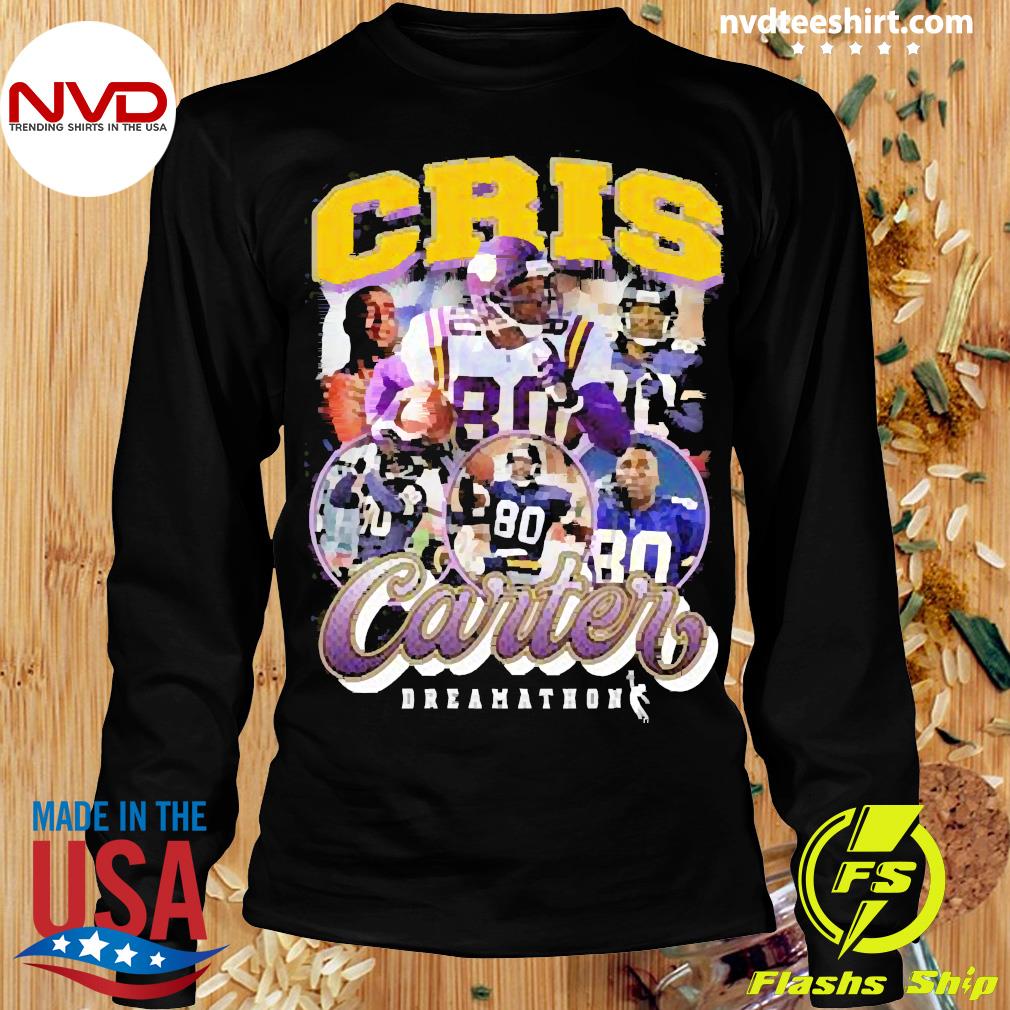 Justin Jefferson Dreamathon Merch Cris Carter 80 Dreams Shirt - Hnatee