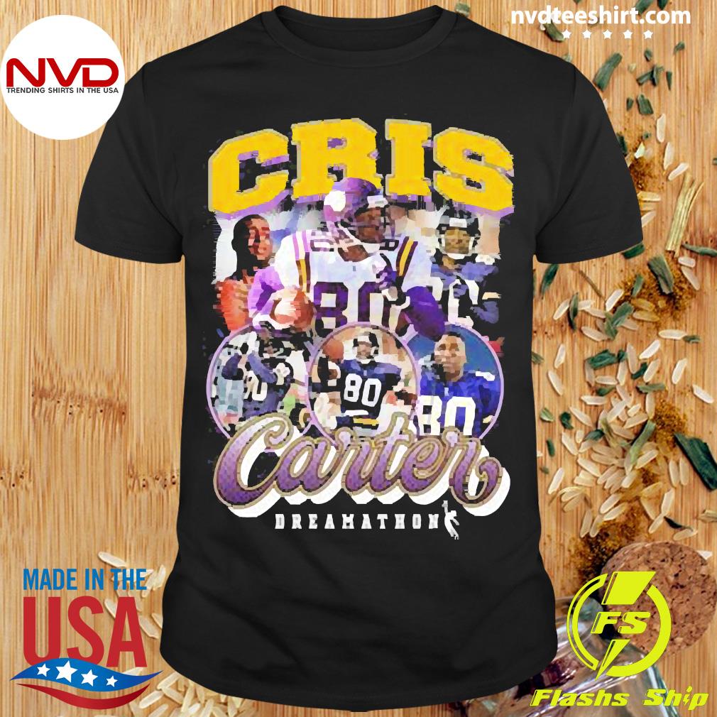 Justin Jefferson Dreamathon Merch Cris Carter 80 Dreams Shirt - Hnatee