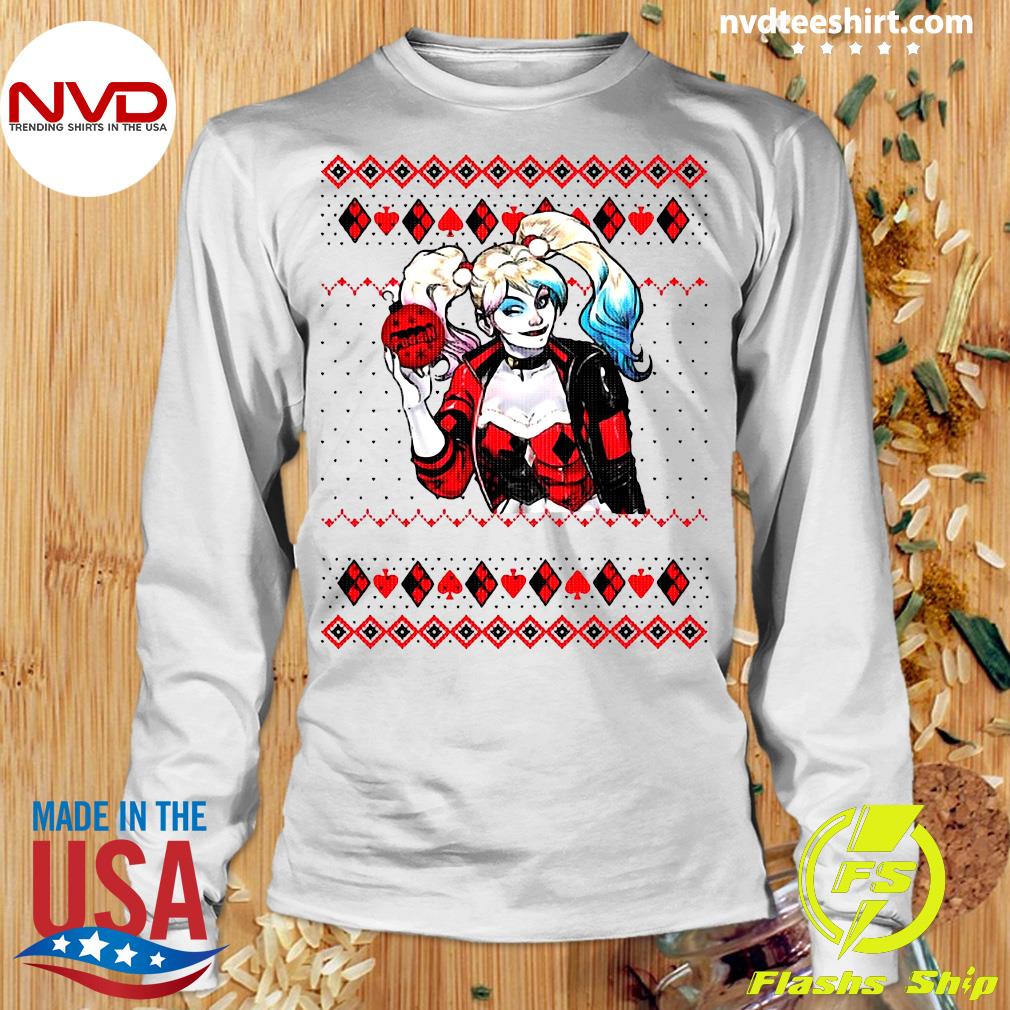 Official Dc Comics Christmas Harley Quinn Ugly Sweater T-shirt - NVDTeeshirt