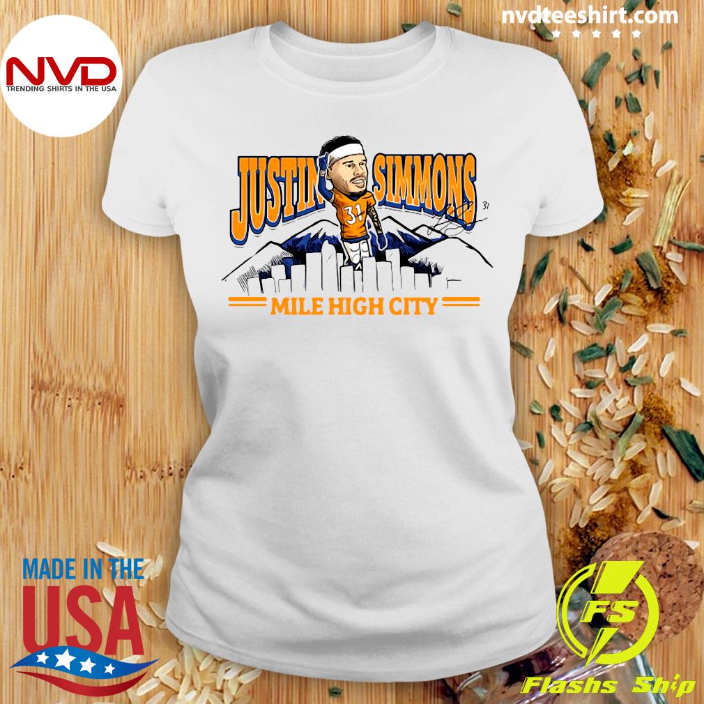 Official Justin Simmons Mile High City T-shirt - NVDTeeshirt