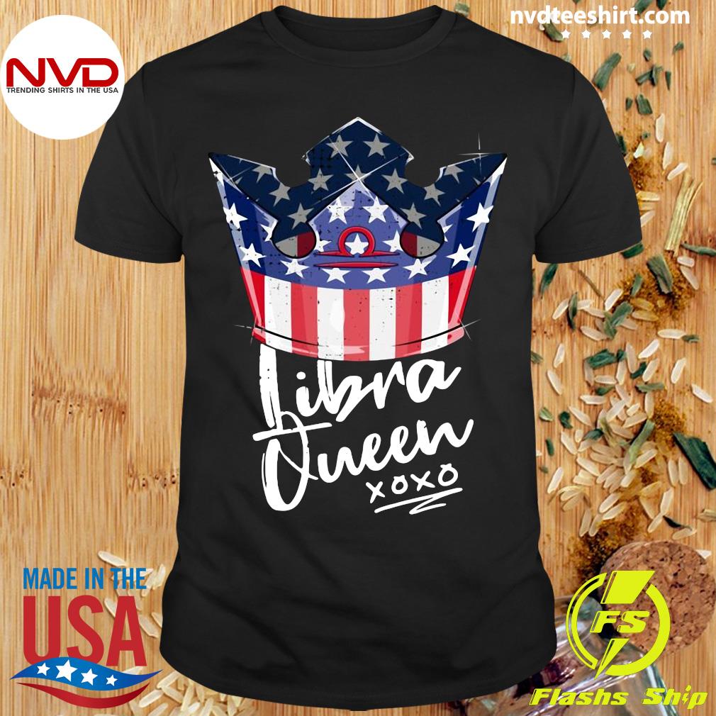 Official USA Libra Queen Zodiac Sign with Patriotic US Crown T-shirt -  NVDTeeshirt