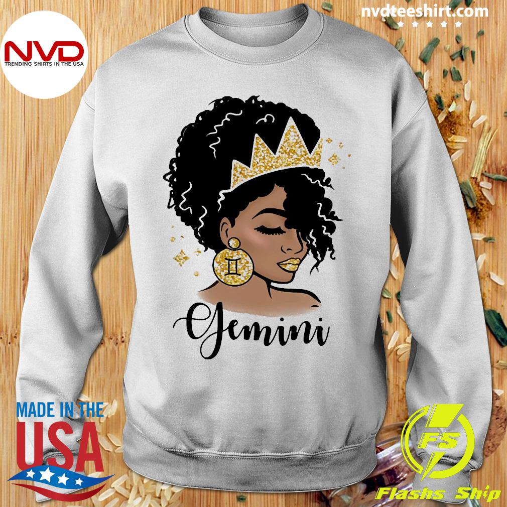 Afro Girl Zodiac Astrology Signs Gemini Shirt - NVDTeeshirt, image size:1010x1010