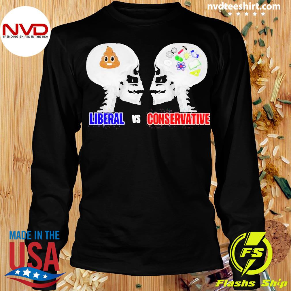 Liberal Brain Vs Conservative Brain Skulls Shirt