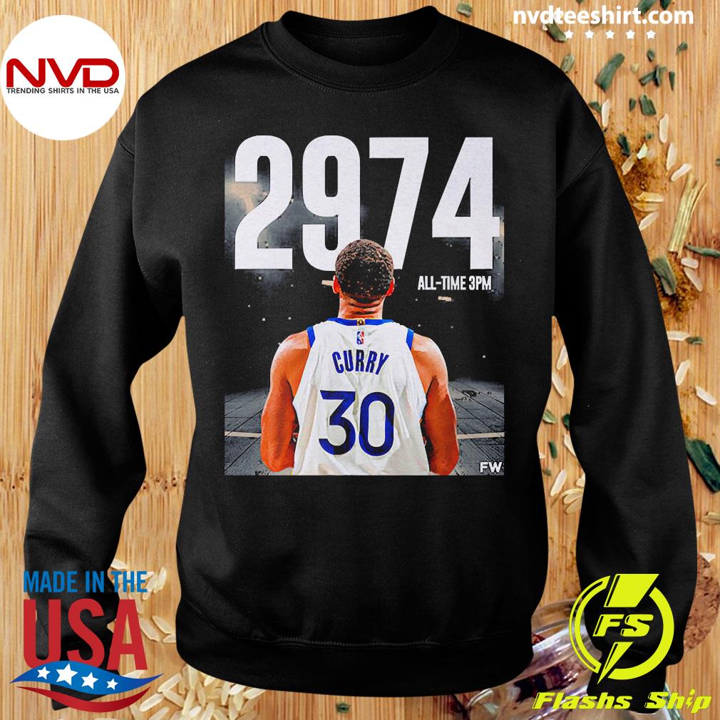 Steph Curry All-Time 3-PT scorer 2,974 T-shirt, Long sleeve