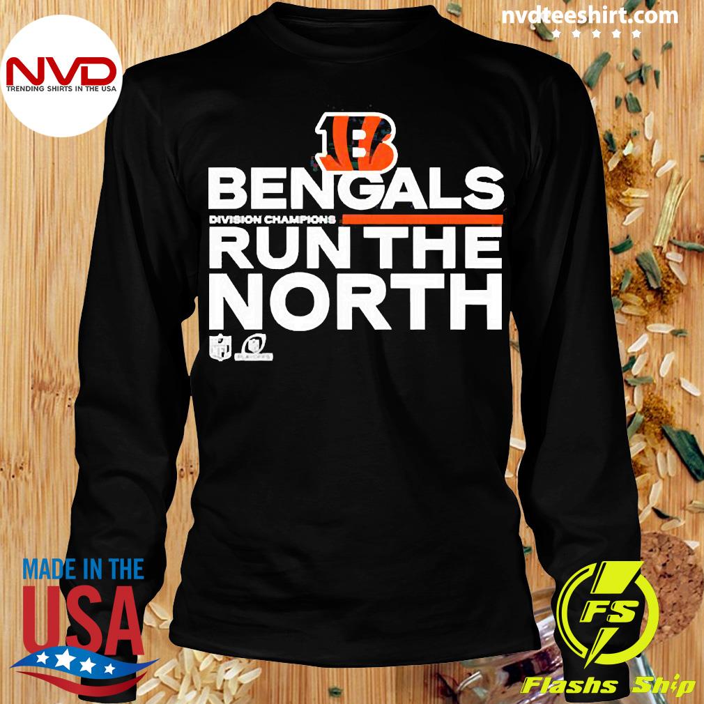 Official We Run The North Cincinnati Bengals Back To Back Division Champs T- Shirt, hoodie, sweater, long sleeve and tank top