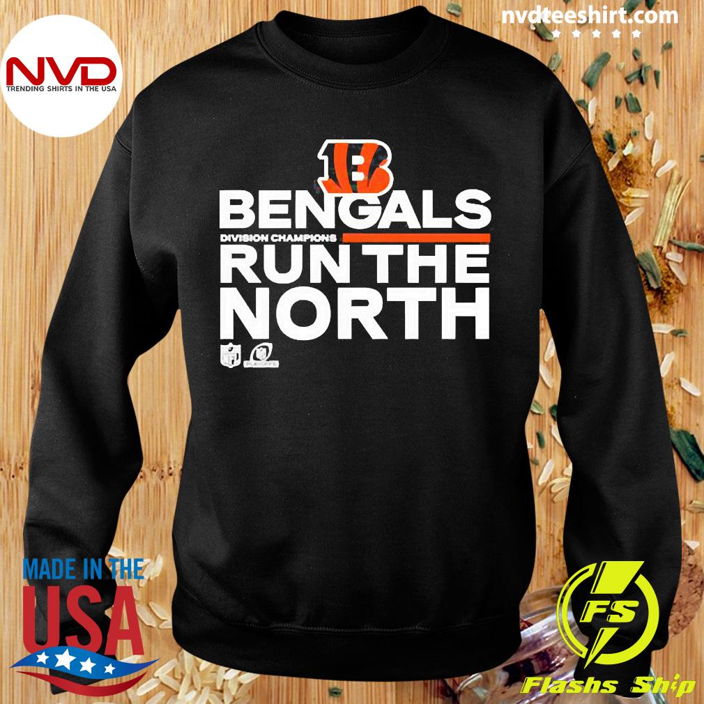 Cincinnati Bengals Run The North Shirt 2021 AFC North Division Champions  Trophy Collection T-Shirt Hoodie Sweatshirt - Teechipus