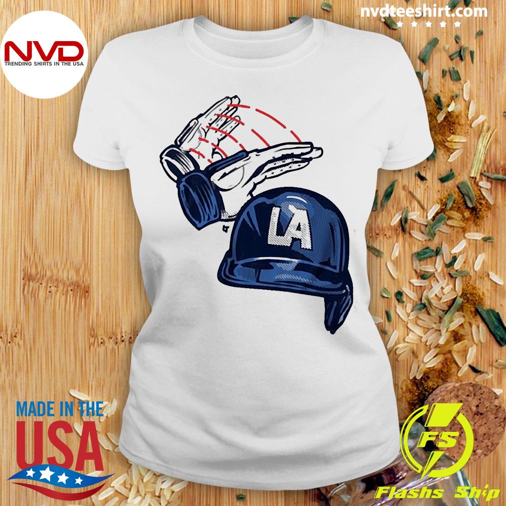 Dunk on 'em Dodgers Tee Shirt LA Dodgers Helmet 