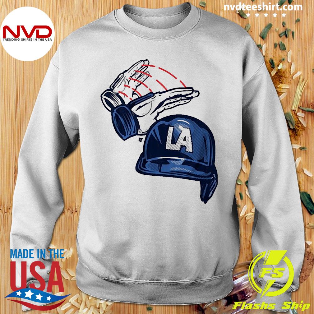 Dunk on 'em Dodgers Tee Shirt LA Dodgers Helmet 