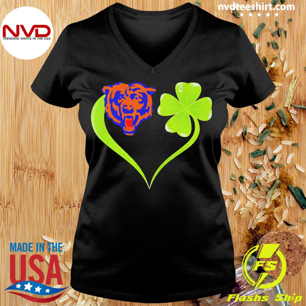 Chicago Bears Shamrock Heart St Patrick's Day Shirt - NVDTeeshirt