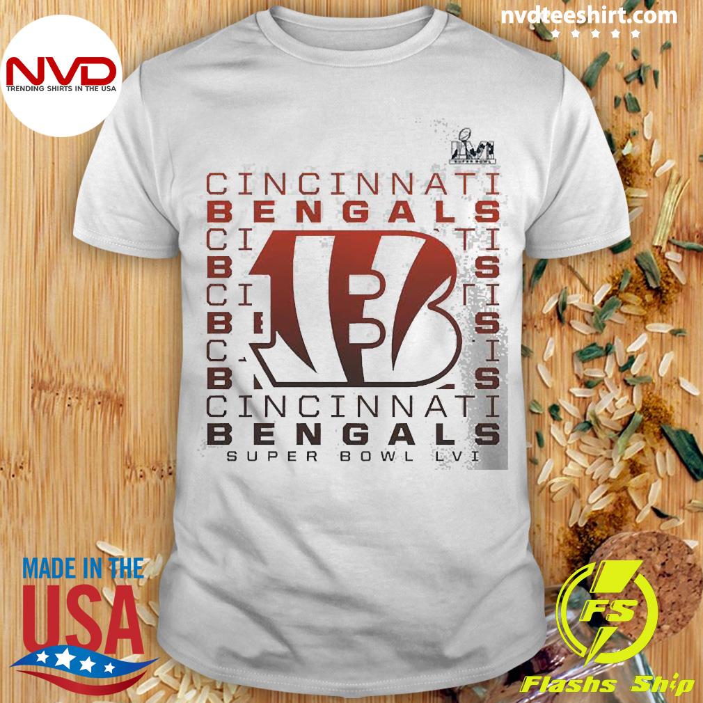 2022 Cincinnati Bengals Super Bowl LVI Bound Color Fade Repeat T