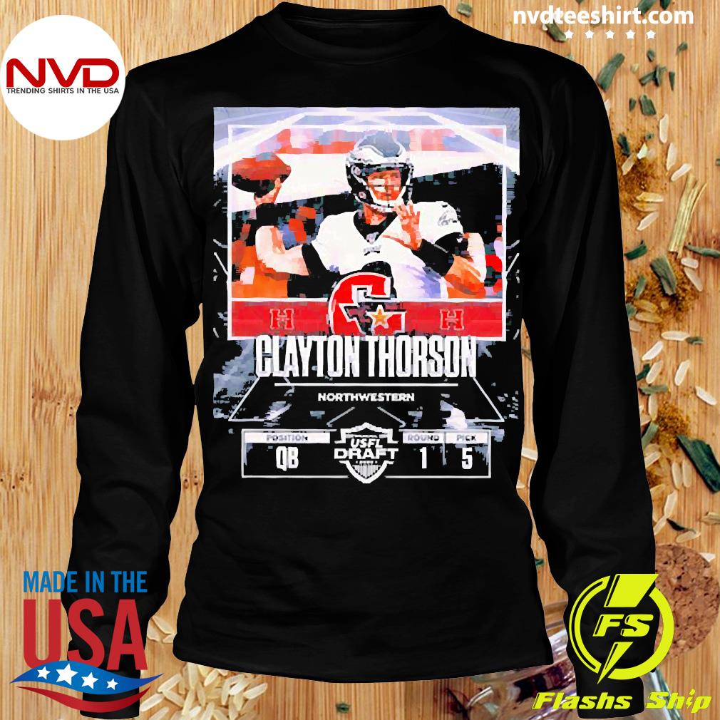 Clayton thorson houston gamblers north western usfl draft 2022 shirt,  hoodie, sweater, long sleeve and tank top