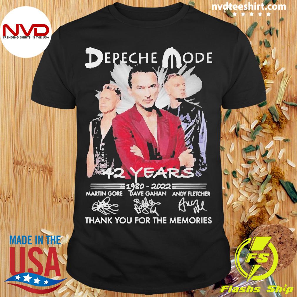 Depeche Mode 42 years 1980 2022 thank you for the memories signatures shirt  - Kingteeshop