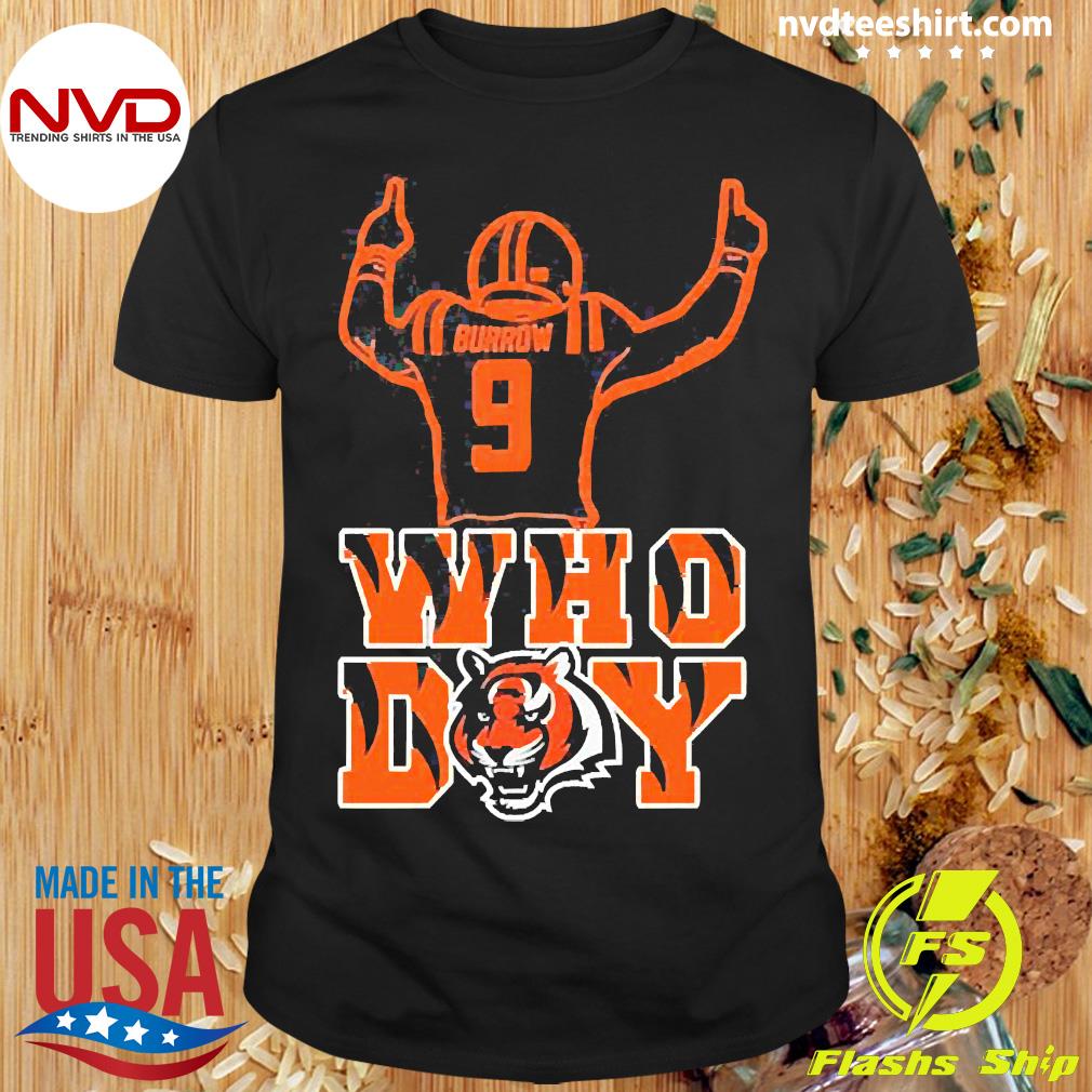 Joe Burrow Who Dey Cincinnati Bengals Champions Super Bowl Signature T-Shirt  - REVER LAVIE