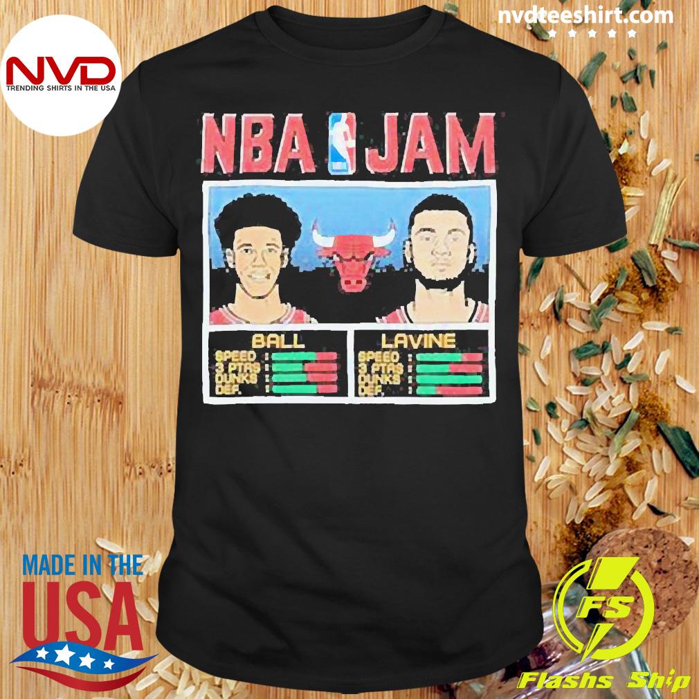Nikola Vucevic and Zach LaVine Chicago Bulls Homage NBA Jam Tri-Blend T- Shirt - Charcoal