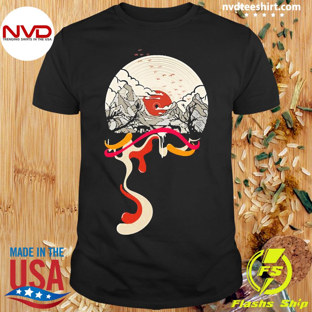 Vinyl Record Sunset Shimmer Landscape Musician Shirt - NVDTeeshirt