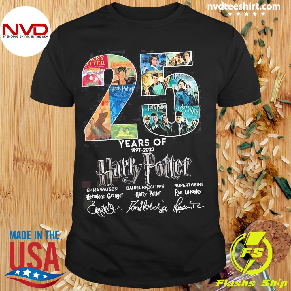 Actief schors Plak opnieuw 25 Years Of 1997-2022 Harry Potter Signature Shirt - NVDTeeshirt