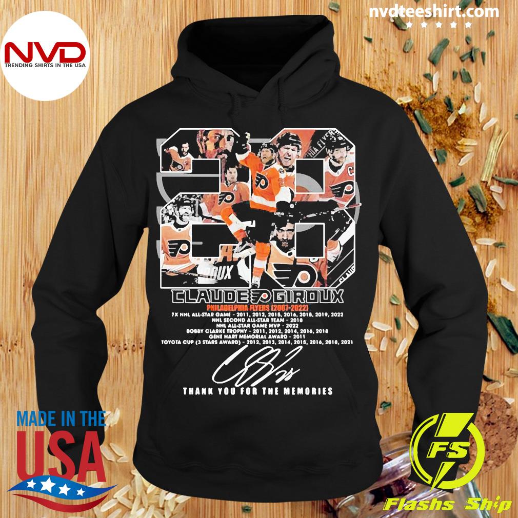 Claude Giroux Philadelphia Flyers 2007 2022 thank you for the memories  signatures shirt, hoodie, sweater, long sleeve and tank top